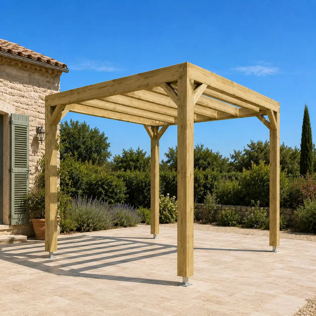 La Pergola en Bois naturel 3x3m