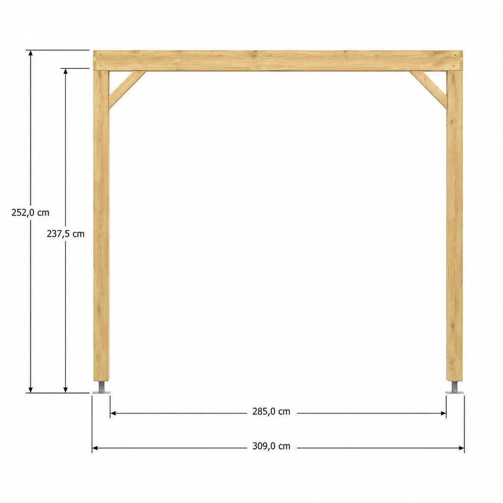La Pergola en Bois naturel 3x3m