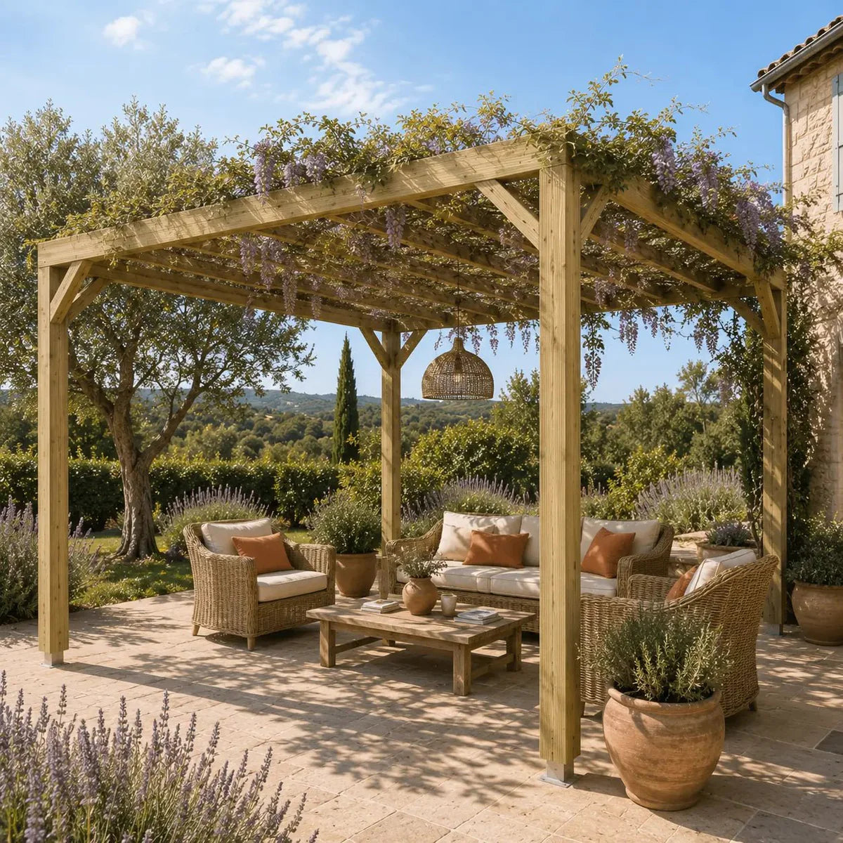 La Pergola en Bois naturel 3x4m